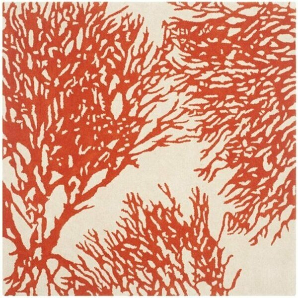 Bella Hand Tufted Square Rug- Beige - Terracotta- 5 x 5 ft., Safavieh, Mfr#: BEL115B-5SQ